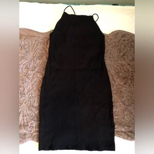 DIVIDED by H&M black ribbed cotton spaghetti strap dress medium